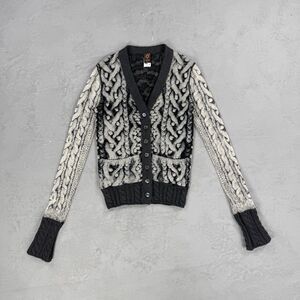 Vintage Jean Paul Gaultier Soleil Mesh Cardigan w/ Knit Accents Women's Small